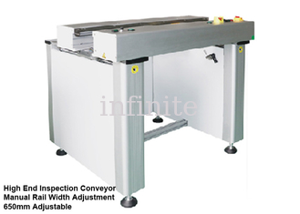 Modular Design PCB Inspection Conveyor Belt Conveyor 650mm With Manual Rail Width