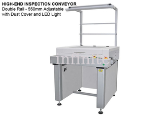 High-End PCB Inspection Conveyor With Dust Cover And LED Light 550mm Max Width
