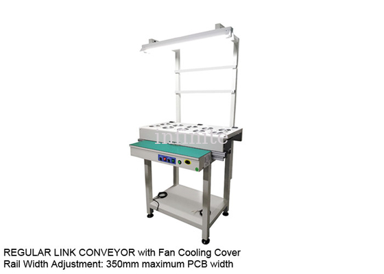 0.6m SMT Conveyor 350mm Adjustable Rail Width With Fan Cooling Cover