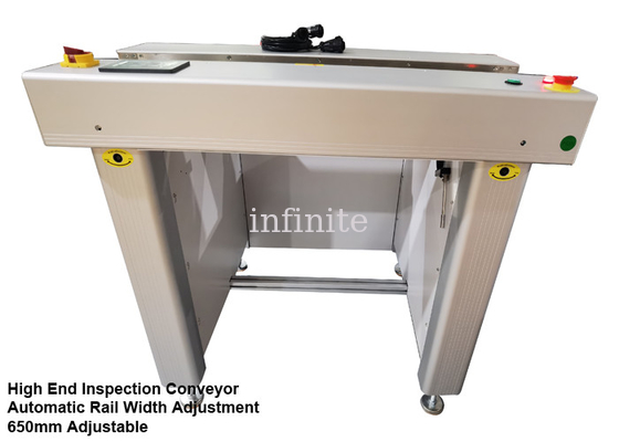 Single Rail SMT PCB Inspection Conveyor With Automatic Rail Width Adjustment 650mm