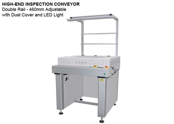 SMT PCB Inspection Conveyor 460mm Max PCB Width With LED Light