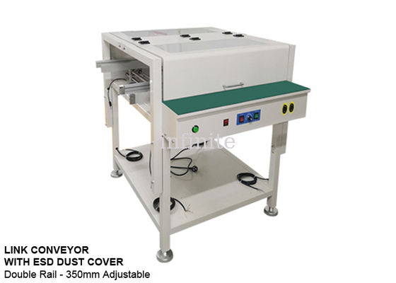 Dual Rail PCB Conveyor Belt Stainless Steel With ESD Dust Cover