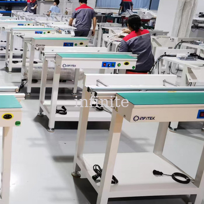 1.5 Meter Single Rail Normal Smt Pcb Conveyor 460mm Max Width Motorized Rail Width Adjustment
